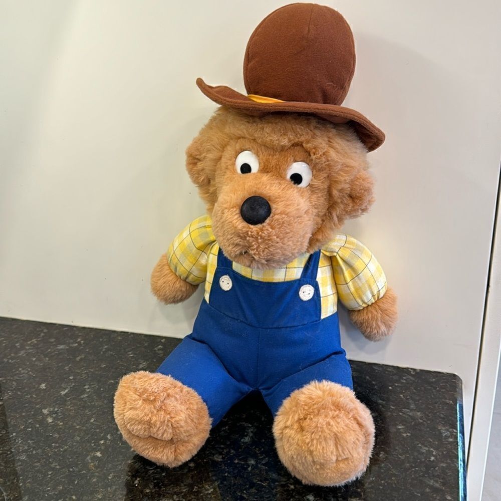 1995 Vintage The Berenstain bear plush PAPA Stuffed Animal Toy (21”with Hat)